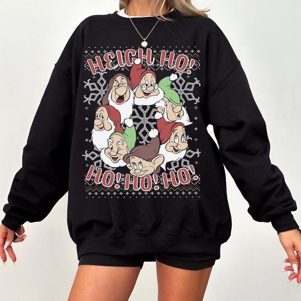 Snow White And Seven Dwarfs Ho Ho Ho Christmas Ugly Disney Vuitino Shirt Snow White And Seven Dwarfs Ho Ho Ho Christmas Ugly Disney Vuitino Shirt